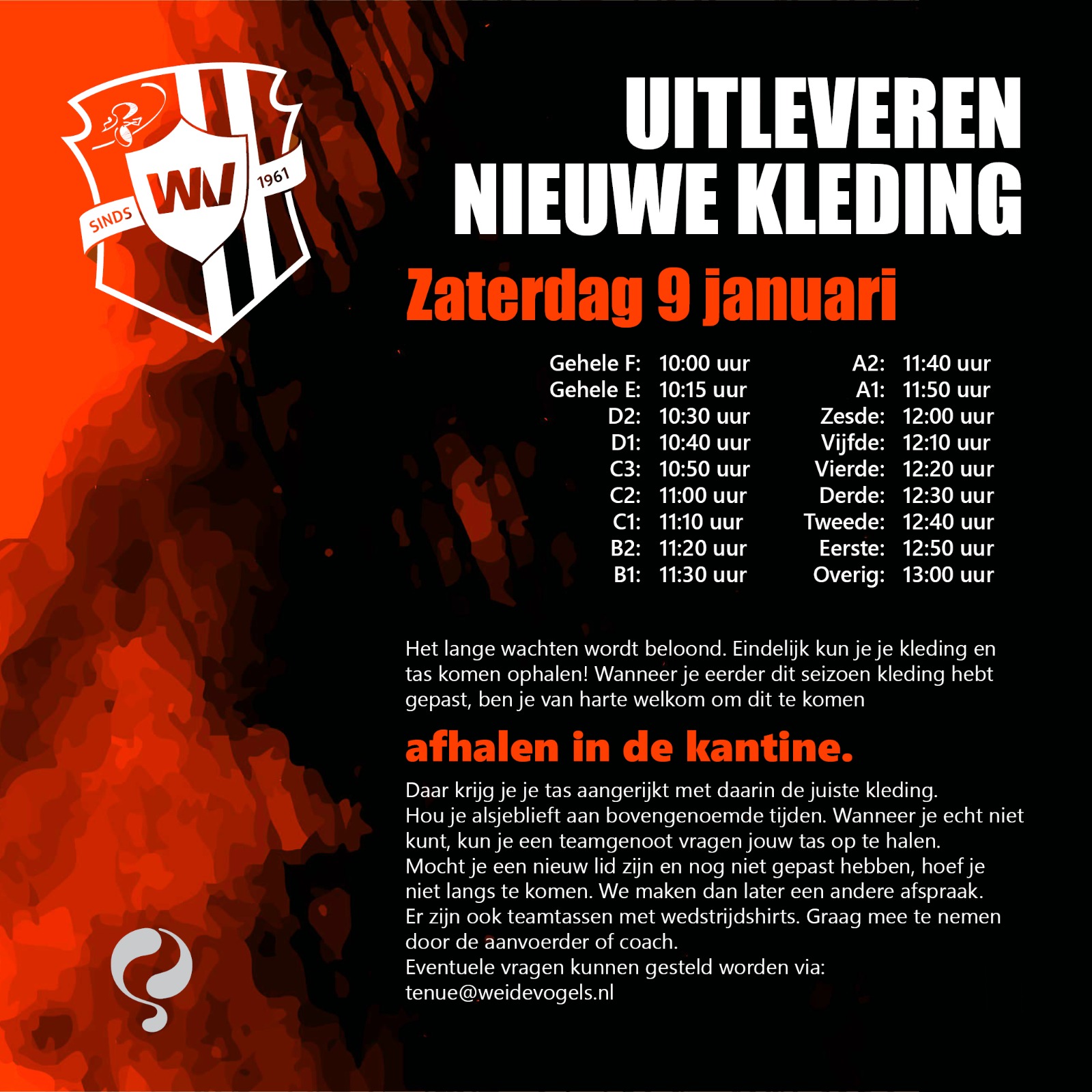 Uitlevering nieuwe kleding!